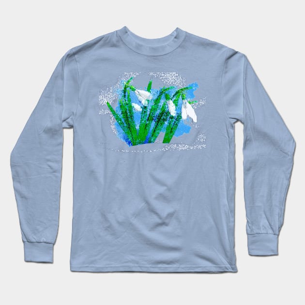 Watercolor snowdrops Long Sleeve T-Shirt by AnnArtshock